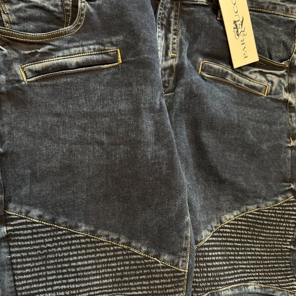 Parasuco Denim Cult Denim Men Moto TKY Dark 38 IN32 Jeans Ribbed Detailing - Picture 7 of 11